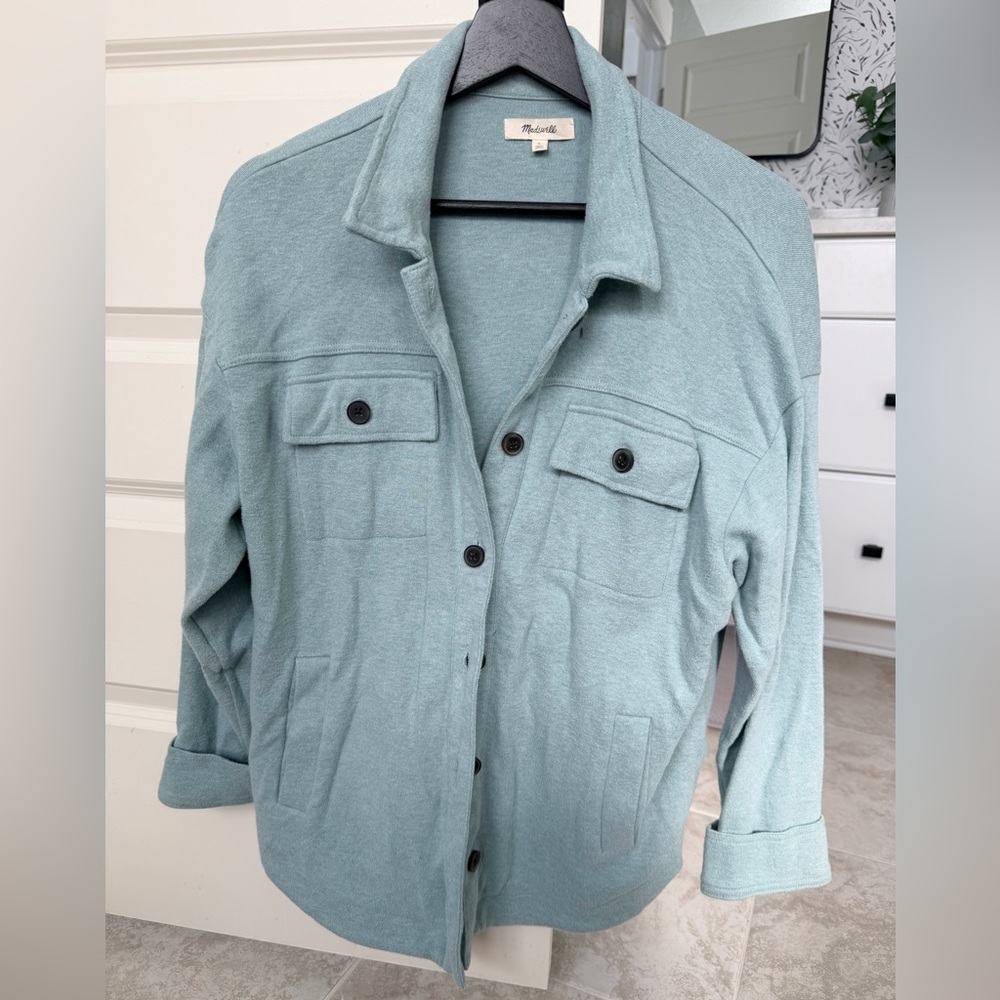 Madewell Teal Utility Shacket Jacket